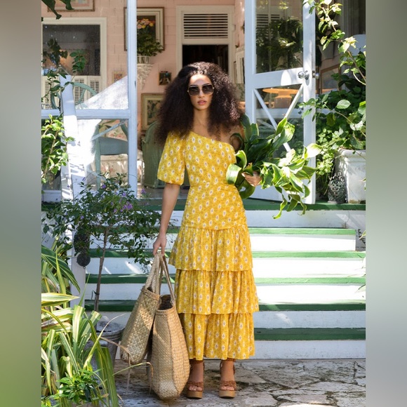 NWT Veronica Beard Virginia One-Shoulder Maxi Dress - Picture 4 of 8